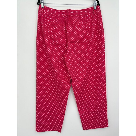 Talbots Polka Dot Crop Capri Pant Pink Size 12 NEW - Picture 5 of 6